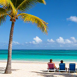 Caribbean Holidays, February Cuba Holidays, Adults relaxing beside a turquoise Caribbean sea at an adults-only resort in Cuba, bright February sunshine