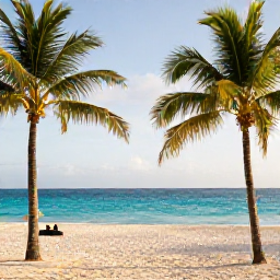 Caribbean Holidays, February Cuba Holidays, An adults-only beachfront resort in Cuba during February, with palm trees, turquoise sea and warm afternoon sunlight