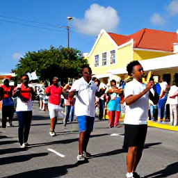 Caribbean Holidays, February Culture Holidays, Colourful Caribbean street parade in Philipsburg, Sint Maarten, with musicians, dancers and local spectators in bright February sunshine