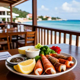Caribbean Holidays, February Culture, Traditional Saint Barth&eacute;lemy food served at a relaxed outdoor restaurant in Gustavia, with fresh seafood and local ingredients