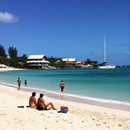 Caribbean Holidays, February Culture, Visitors enjoying a warm sunny afternoon beside turquoise water on Tortola, British Virgin Islands, combining beach relaxation with local island culture