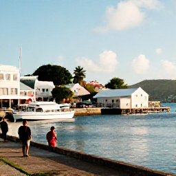 Caribbean Holidays, February Culture, Visitors exploring the harbour and historic streets of Gustavia, Saint Barth&eacute;lemy, in warm February sunshine