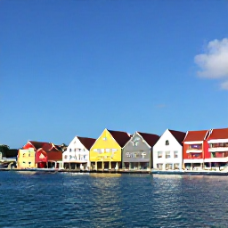 Caribbean Holidays, February Cura&ccedil;ao, Sunny Willemstad waterfront in Cura&ccedil;ao during February, with colourful Dutch colonial buildings, blue sky and calm Caribbean water
