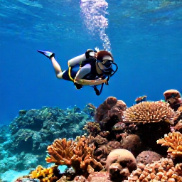 Caribbean Holidays, February Diving, A diver exploring a bright coral reef in clear turquoise water around the Turks and Caicos Islands in February