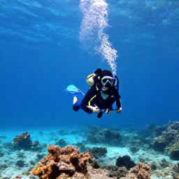 Caribbean Holidays, February Diving, A scuba diver exploring a clear Caribbean reef off Montserrat in bright February sunshine