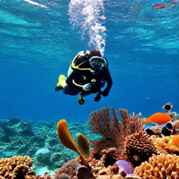 Caribbean Holidays, February Diving Holidays, Scuba divers exploring a vibrant Caribbean coral reef with tropical fish, sea fans and clear blue water