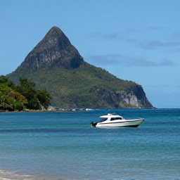 Caribbean Holidays, February Diving, Small dive boat arriving at a calm coastal dive site near Scott's Head, Dominica