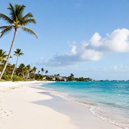 Caribbean Holidays, February Escapes, A peaceful tropical beach in Tortola, British Virgin Islands, clear turquoise water, palm trees and soft February sunlight