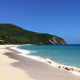 Caribbean Holidays, February Escapes, A quiet tropical beach on Saint Vincent and the Grenadines in February, with turquoise water, green hills and a relaxed adults-only holiday atmosphere