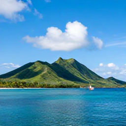 Caribbean Holidays, February Escapes, A sunny Caribbean island panorama showing Saint Kitts and Nevis, calm turquoise sea, green volcanic hills and a small sailing boat