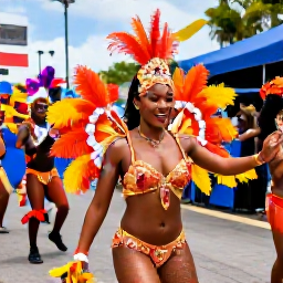 Caribbean Holidays, February Escapes, Colourful Trinidad Carnival celebration with dancers in elaborate costumes, live music and joyful crowds in Port of Spain