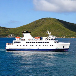 Caribbean Holidays, February Family Holidays, Family boarding a scenic ferry between the US Virgin Islands, with green hills, blue sea and bright February sunshine