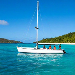 Caribbean Holidays, February Family Holidays, Family boarding a small boat for an island-hopping trip between the British Virgin Islands under a clear blue sky