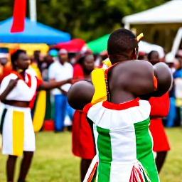 Caribbean Holidays, February Festivals, Traditional musicians and dancers performing at a Saint Kitts and Nevis cultural event, surrounded by an enthusiastic crowd in February