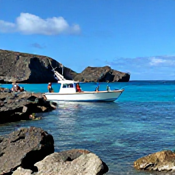 Caribbean Holidays, February Fishing, Anglers fishing from a boat beside rocky Saint Barth&eacute;lemy coastline, with clear shallow water, rugged islands and bright Caribbean sunshine