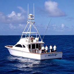 Caribbean Holidays, February Fishing, Anglers on a modern sport-fishing boat holding rods over deep blue water near the Cura&ccedil;ao coast
