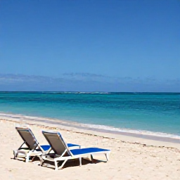 Caribbean Holidays, February Golf Holidays, Relaxed Barbados beach scene with golden sand, calm turquoise water and sun loungers after a round of golf
