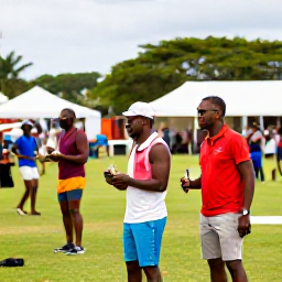 Caribbean Holidays, February Golf Holidays, Travellers enjoying Caribbean food and live music at a lively Trinidad festival in February