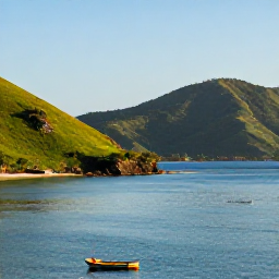 Caribbean Holidays, February Haiti Holidays, A scenic Haitian coastline with green hills, a calm blue bay and a small boat during a sunny February afternoon