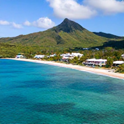 Caribbean Holidays, February Holidays, Aerial view of Saint Kitts and Nevis with turquoise Caribbean water, green volcanic hills and a peaceful adults-only resort coastline in February sunshine