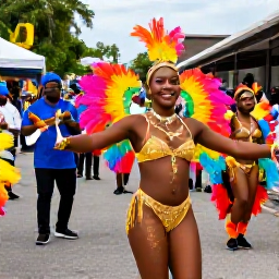 Caribbean Holidays, February Holidays, Colourful Caribbean carnival celebration in Kingstown, Saint Vincent, with dancers, music and local costumes