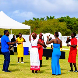 Caribbean Holidays, February Holidays, Colourful local cultural gathering in the Turks and Caicos Islands, with musicians, dancers and families enjoying an outdoor February event