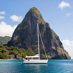 Caribbean Holidays, February Holidays, Couple sailing past the dramatic Pitons on a bright February day in Saint Lucia