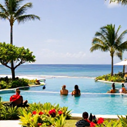 Caribbean Holidays, February Holidays, Guests relaxing beside an infinity pool at a Saint Lucia all-inclusive resort, with tropical gardens and the Caribbean Sea beyond