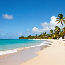 Caribbean Holidays, February Holidays, Sunny Barbados beach in February with calm turquoise water, golden sand, palm trees and a relaxed holiday atmosphere