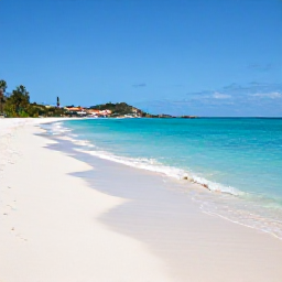 Caribbean Holidays, February Holidays, Turquoise sea and a quiet sandy beach at Anse du Gouverneur, Saint Barth&eacute;lemy, under clear February skies