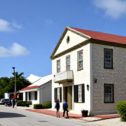 Caribbean Holidays, February Holidays, Visitors exploring the historic streets of Cockburn Town on Grand Turk, with old stone buildings, a small museum and local island life