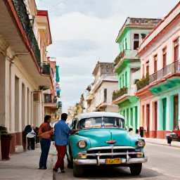 Caribbean Holidays, February Honeymoons, A couple exploring colourful colonial streets in Havana, Cuba, with classic American cars and historic buildings in the background