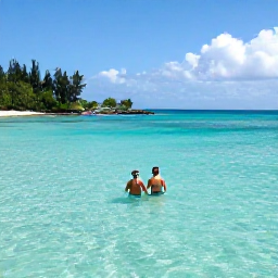 Caribbean Holidays, February Honeymoons, Couple snorkelling in clear turquoise water beside a secluded Saint Barth&eacute;lemy beach under a sunny sky