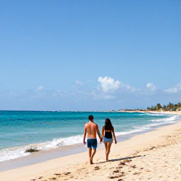 Caribbean Holidays, February Honeymoons, Couple walking hand in hand along a quiet Cura&ccedil;ao beach in February, warm turquoise sea and bright blue sky