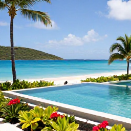 Caribbean Holidays, February Honeymoons, Elegant Caribbean resort in the British Virgin Islands with an infinity pool, tropical gardens and views across a turquoise bay