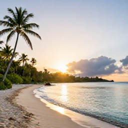 Caribbean Holidays, February Instagram Hotspots, A bright February sunrise over Magens Bay beach in St Thomas, United States Virgin Islands, with calm turquoise water and palm trees