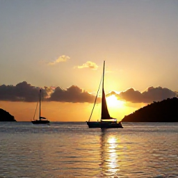 Caribbean Holidays, February Instagram Hotspots, Golden sunset over Cruz Bay on St John, United States Virgin Islands, with sailboats silhouetted on calm water