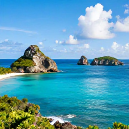 Caribbean Holidays, February Instagram Hotspots, Scenic photograph of Chalk Sound National Park in Turks and Caicos, vivid blue lagoon, rocky islets and bright February sky