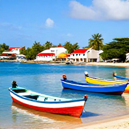 Caribbean Holidays, February Instagram Spots, Colourful fishing boats and waterfront buildings in Basseterre, Saint Kitts, under bright February sunshine