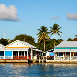 Caribbean Holidays, February Instagram Spots, Colourful waterfront at Port Zante in Basseterre, Saint Kitts, with local shops, palm trees and visitors enjoying the sunny Caribbean afternoon