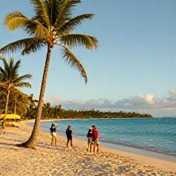 Caribbean Holidays, February Instagram Spots, Golden morning light over Cockleshell Bay on Saint Kitts, with turquoise sea, palm trees and travellers taking photographs from the beach