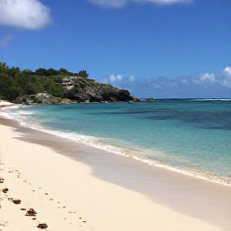 Caribbean Holidays, February Instagram Spots, Stylish February afternoon at Gouverneur Beach in Saint Barth&eacute;lemy, empty white sand, clear shallow water, rocky headland and bright sunshine