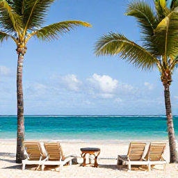 Caribbean Holidays, February Luxury Holidays, Luxury beachfront resort in Punta Cana, Dominican Republic, bright February sunshine, turquoise Caribbean sea, palm trees and elegant sun loungers