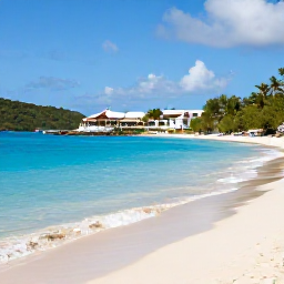 Caribbean Holidays, February Luxury, Luxury beachfront resort in the US Virgin Islands with turquoise sea, white sand and warm February sunshine