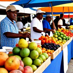 Caribbean Holidays, February Martinique, A colourful Martinique street market with fresh tropical fruit, spices and friendly local traders