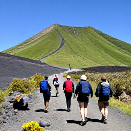 Caribbean Holidays, February Montserrat, Hikers exploring the green volcanic landscape around Soufri&egrave;re Hills in Montserrat, with a knowledgeable local guide and clear February weather