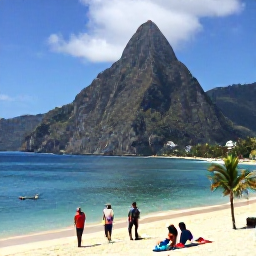 Caribbean Holidays, February Multi-Country Holidays, Visitors exploring the Pitons and a tropical coastline in Saint Lucia under bright February sunshine
