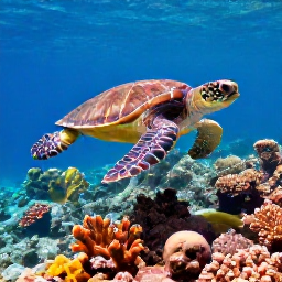 Caribbean Holidays, February Nature Holidays, Sea turtle swimming above a colourful coral reef in clear Caribbean water near St John, U.S. Virgin Islands