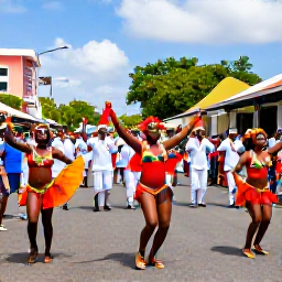 Caribbean Holidays, February Romance, Colourful Carnival parade in Fort-de-France, Martinique, with musicians, dancers and vibrant costumes filling a lively street