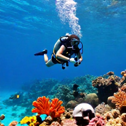 Caribbean Holidays, February Scuba Diving, Clear turquoise Caribbean water around Saint Kitts and Nevis, with a scuba diver exploring a colourful reef in bright February sunshine